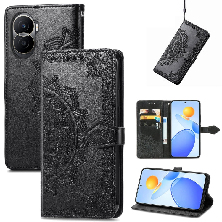 Custodia per telefono in pelle goffrata fiore mandala, For Honor 90 Lite, For Honor Play 7T Pro, For Honor 30i