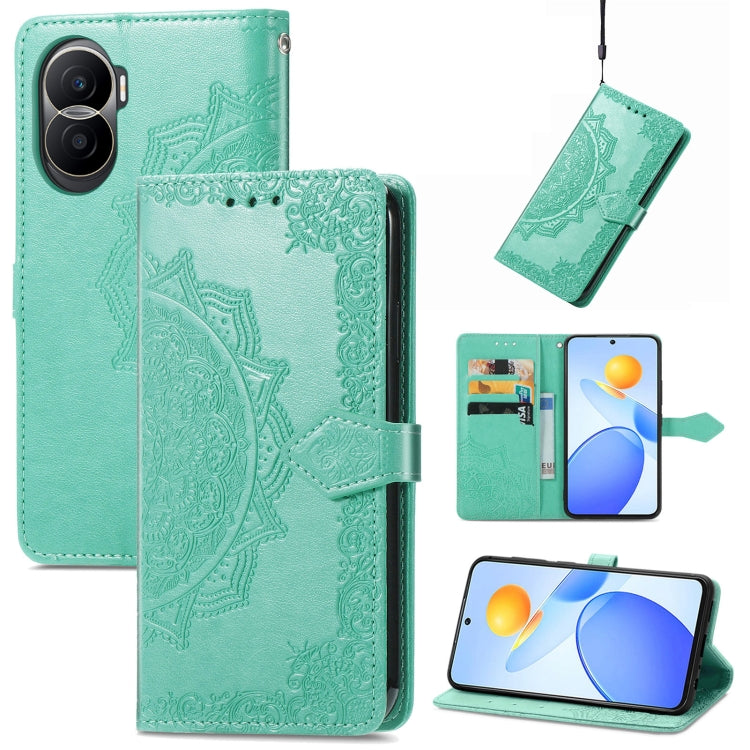 Custodia per telefono in pelle goffrata fiore mandala, For Honor 90 Lite, For Honor Play 7T Pro, For Honor 30i