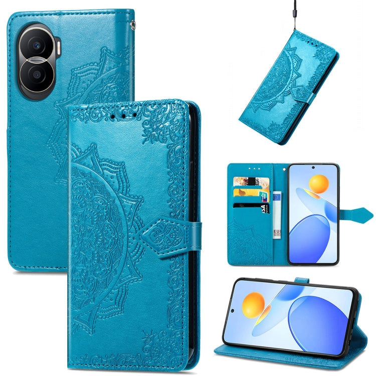 Custodia per telefono in pelle goffrata fiore mandala, For Honor 90 Lite, For Honor Play 7T Pro, For Honor 30i