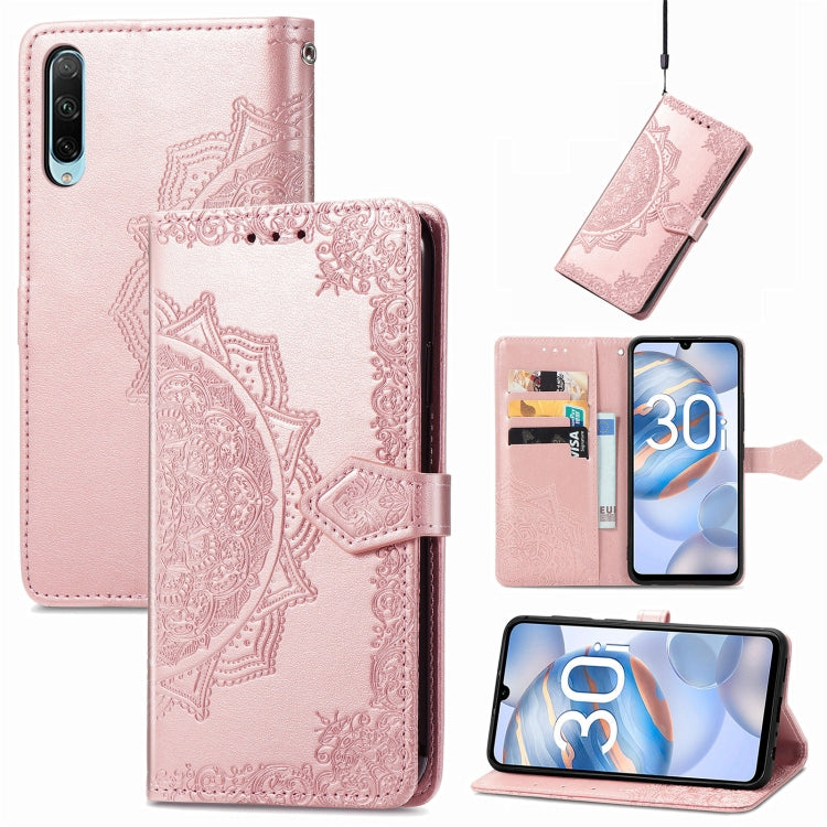 Custodia per telefono in pelle goffrata fiore mandala, For Honor 90 Lite, For Honor Play 7T Pro, For Honor 30i