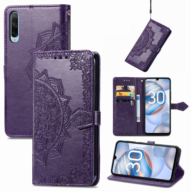 Custodia per telefono in pelle goffrata fiore mandala, For Honor 90 Lite, For Honor Play 7T Pro, For Honor 30i