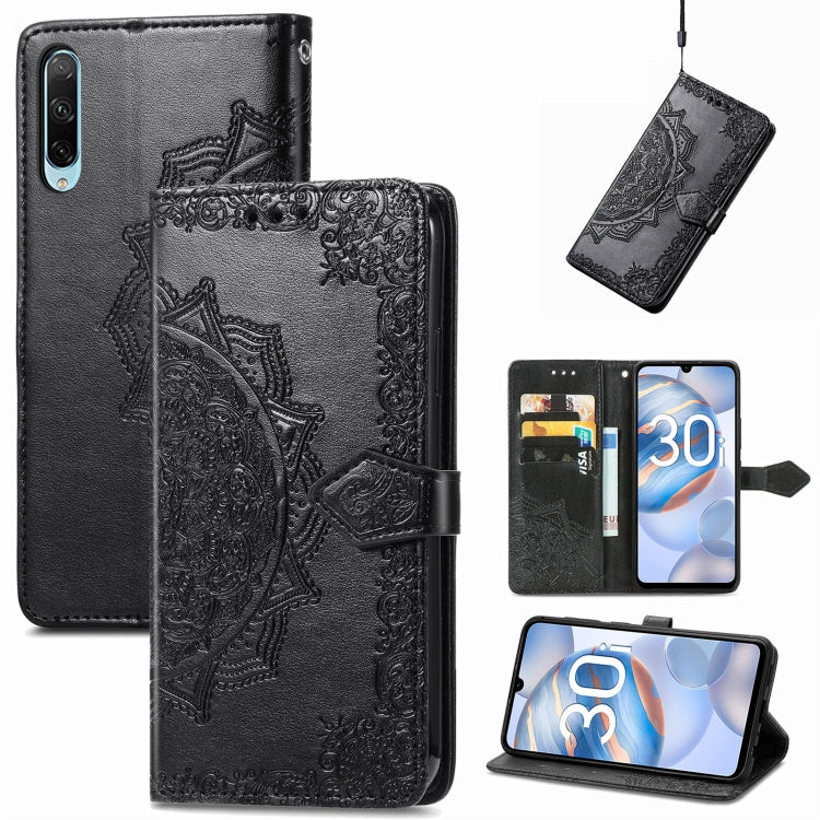 Custodia per telefono in pelle goffrata fiore mandala, For Honor 90 Lite, For Honor Play 7T Pro, For Honor 30i