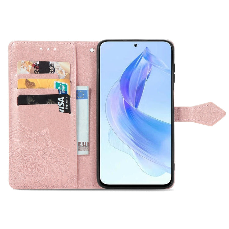 Custodia per telefono in pelle goffrata fiore mandala, For Honor 90 Lite, For Honor Play 7T Pro, For Honor 30i