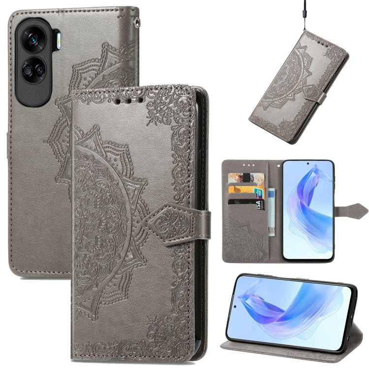 Custodia per telefono in pelle goffrata fiore mandala, For Honor 90 Lite, For Honor Play 7T Pro, For Honor 30i