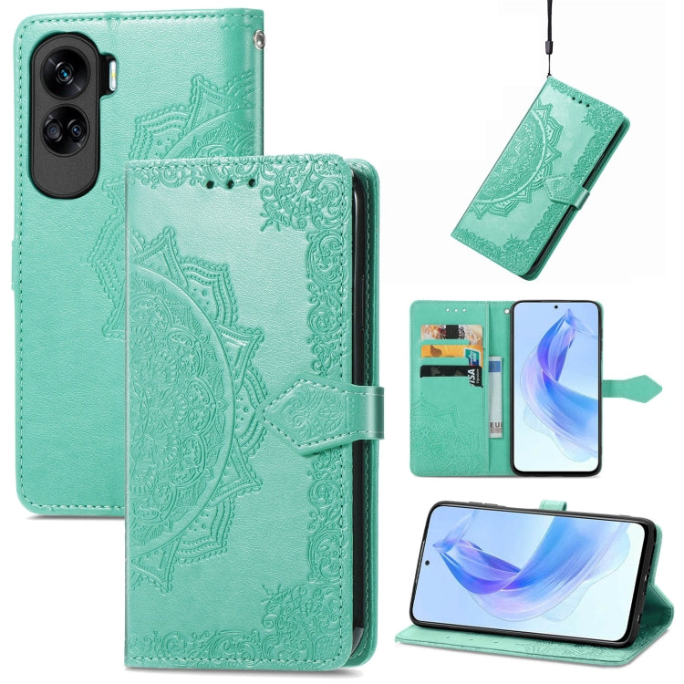 Custodia per telefono in pelle goffrata fiore mandala, For Honor 90 Lite, For Honor Play 7T Pro, For Honor 30i