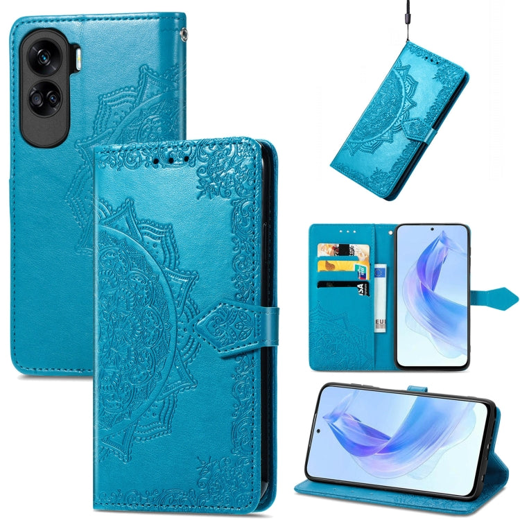 Custodia per telefono in pelle goffrata fiore mandala, For Honor 90 Lite, For Honor Play 7T Pro, For Honor 30i