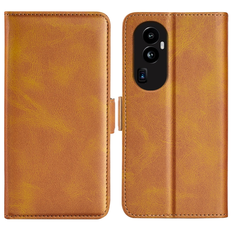 Custodia per telefono in pelle con vibrazione orizzontale con fibbia magnetica a doppio lato, For OPPO Reno10 Pro+