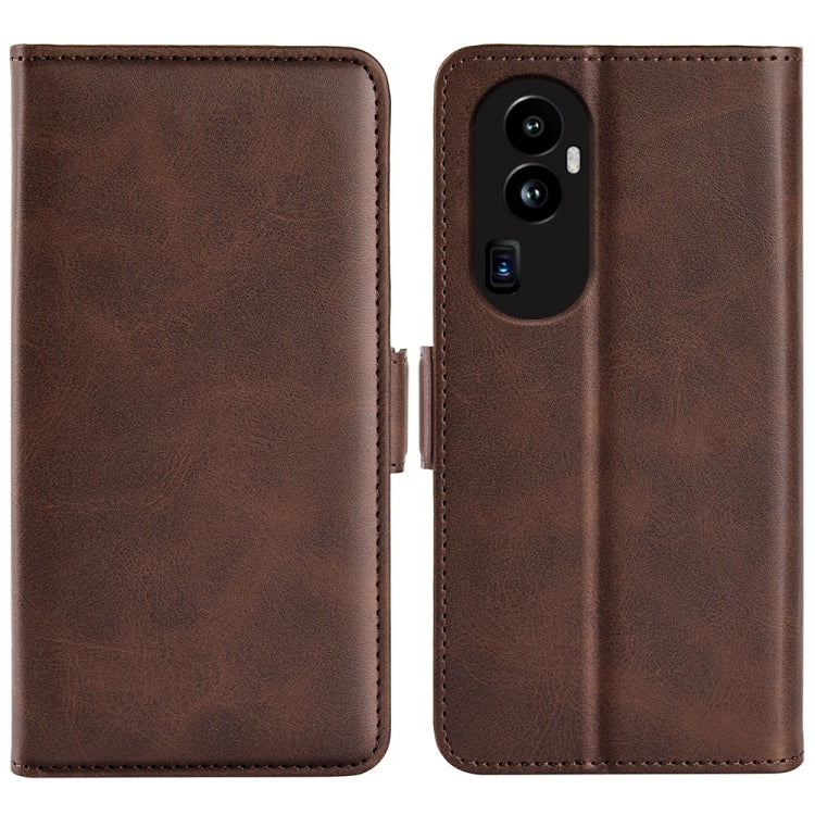 Custodia per telefono in pelle con vibrazione orizzontale con fibbia magnetica a doppio lato, For OPPO Reno10 Pro+