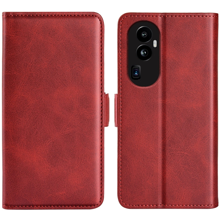 Custodia per telefono in pelle con vibrazione orizzontale con fibbia magnetica a doppio lato, For OPPO Reno10 Pro+