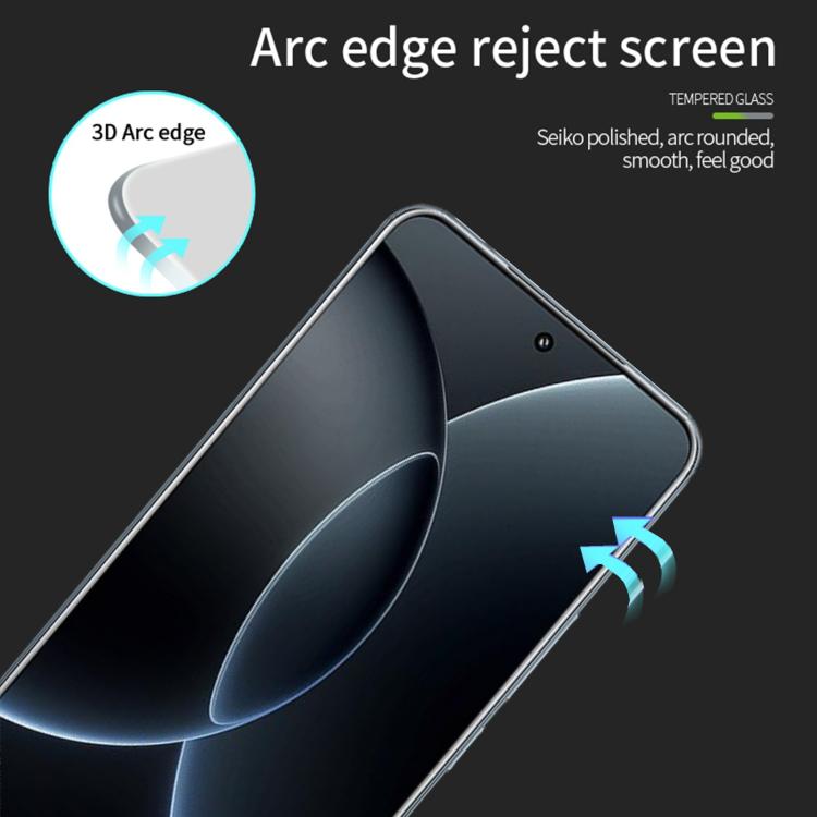 Pellicola in vetro temperato piegato a caldo 3D MOFI 9H, For Xiaomi 15s Pro, For Xiaomi 15 Ultra, For Xiaomi 15 Pro, For Xiaomi 14 Ultra, For Xiaomi 14 Pro, For Xiaomi Redmi Note13 Pro+, For Xiaomi Civi 3, For Redmi Note 14 Pro 5G / 14 Pro+ 5G