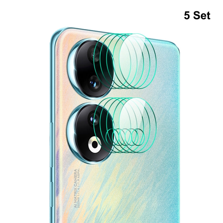 5 Set ENKAY Hat-Prince 9H Pellicola per fotocamera posteriore in vetro temperato, For Honor 90 Pro, For Honor 90