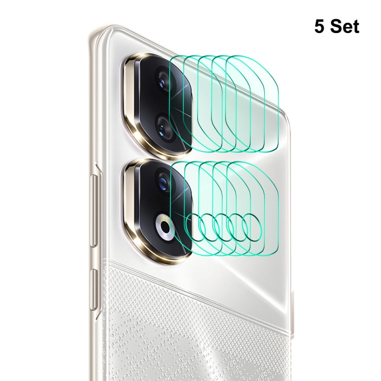 5 Set ENKAY Hat-Prince 9H Pellicola per fotocamera posteriore in vetro temperato, For Honor 90 Pro, For Honor 90