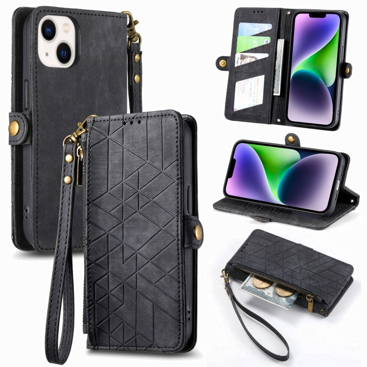 Custodia portafoglio in pelle con cerniera per iPhone 13 e 14 Pro