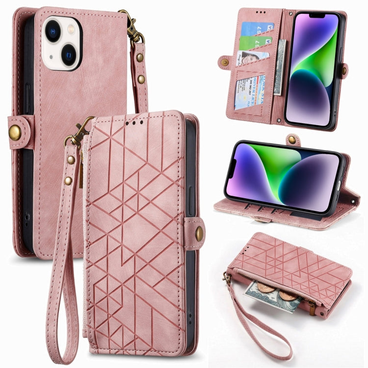 Custodia portafoglio in pelle con cerniera per iPhone 13 e 14 Pro