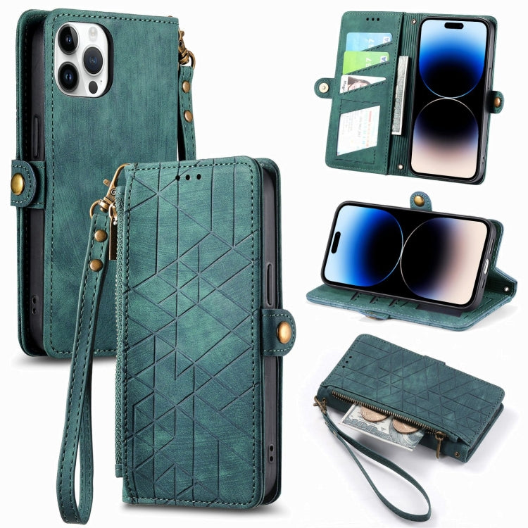 Custodia portafoglio in pelle con cerniera per iPhone