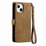 Portafoglio in pelle con cerniera per iPhone