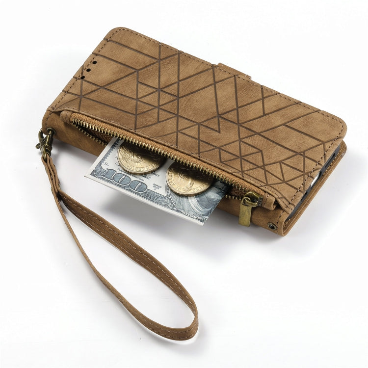 Custodia portafoglio in pelle con cerniera per iPhone