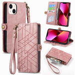 Custodia portafoglio in pelle con cerniera per iPhone
