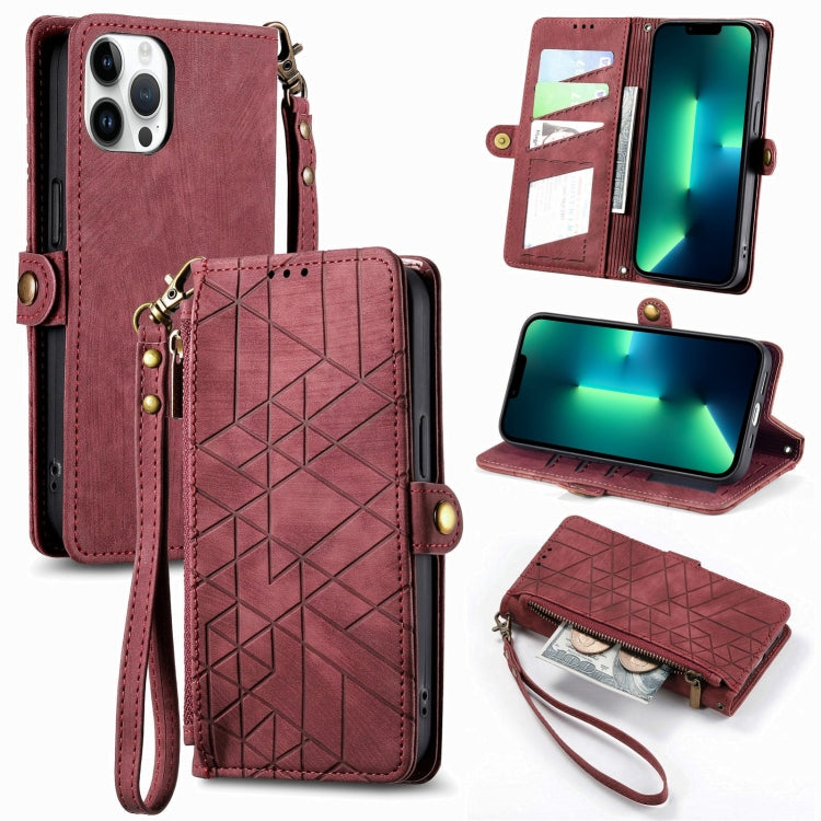 Custodia portafoglio in pelle con cerniera per iPhone