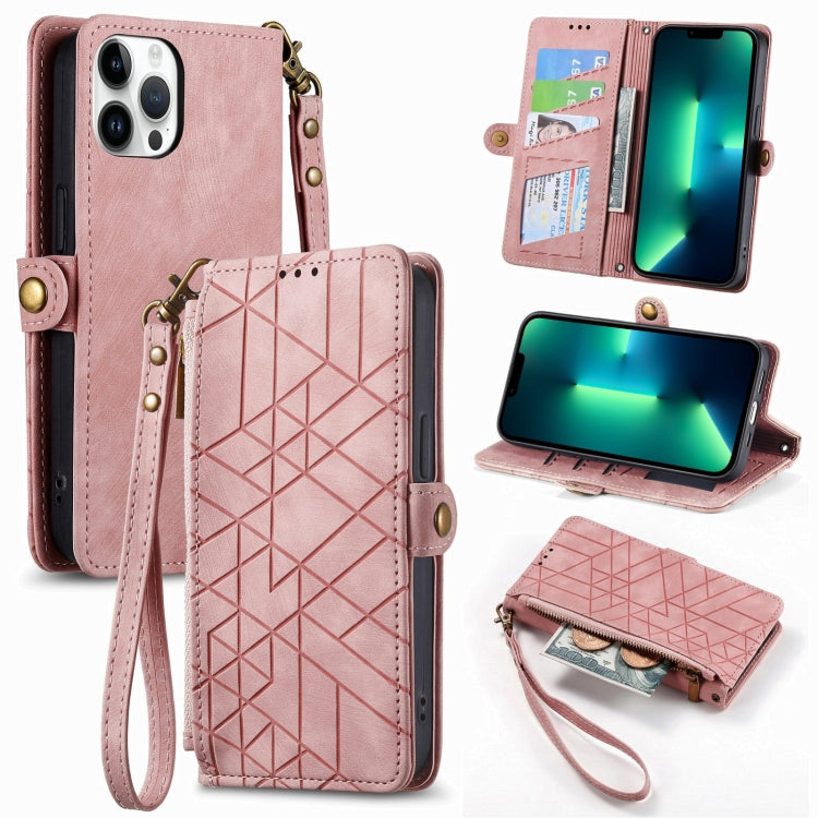 Custodia portafoglio in pelle con cerniera per iPhone