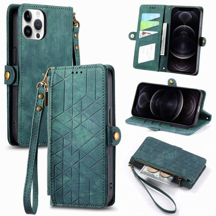 Custodia portafoglio in pelle con cerniera per iPhone