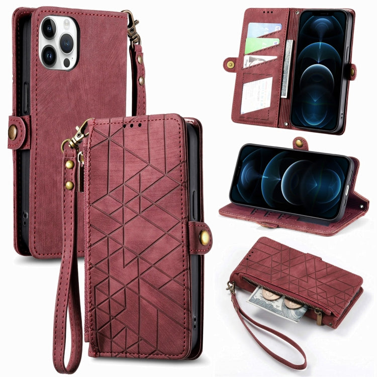 Custodia portafoglio in pelle con cerniera per iPhone