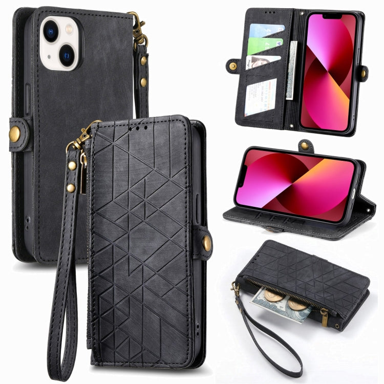 Custodia portafoglio in pelle con cerniera per iPhone