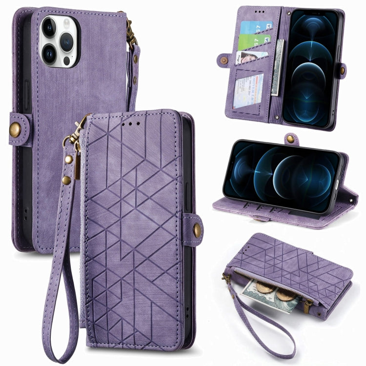 Custodia portafoglio in pelle con cerniera per iPhone