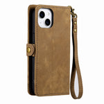 Custodia portafoglio in pelle con cerniera per iPhone