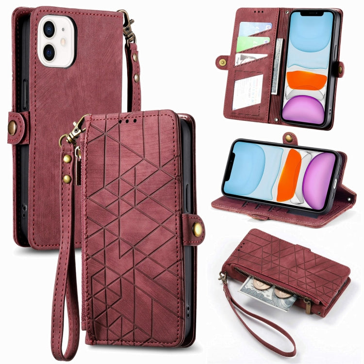 Custodia portafoglio in pelle con cerniera per iPhone