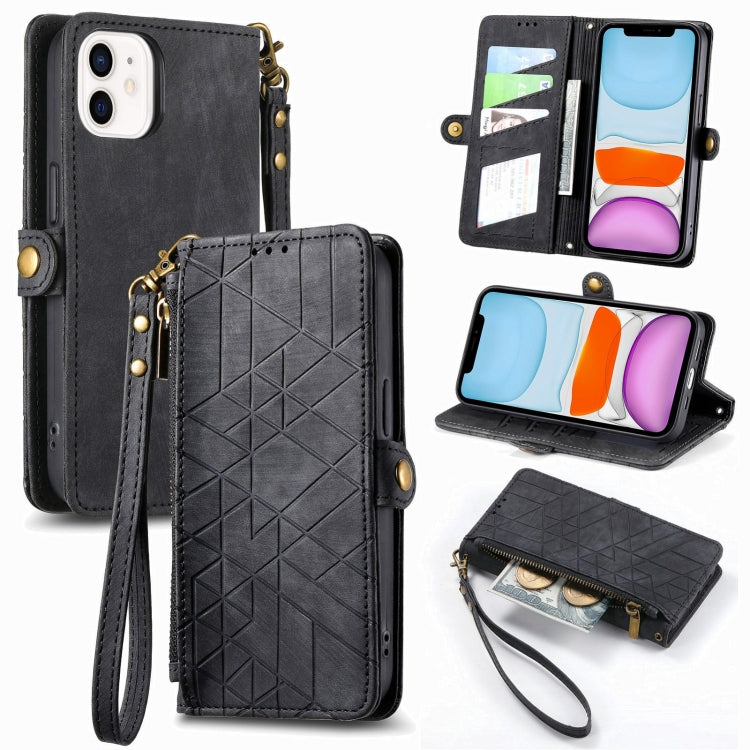 Custodia portafoglio in pelle con cerniera per iPhone