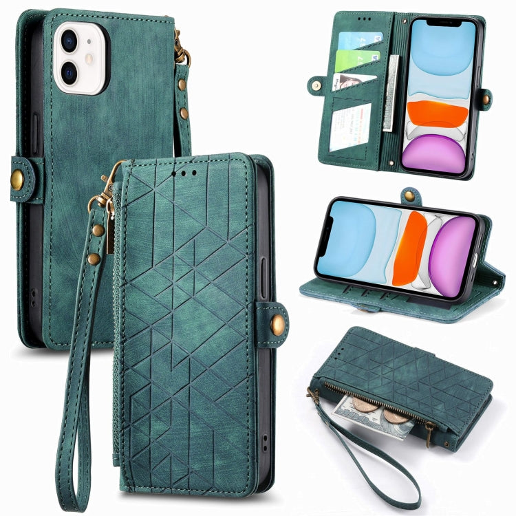 Custodia portafoglio in pelle con cerniera per iPhone
