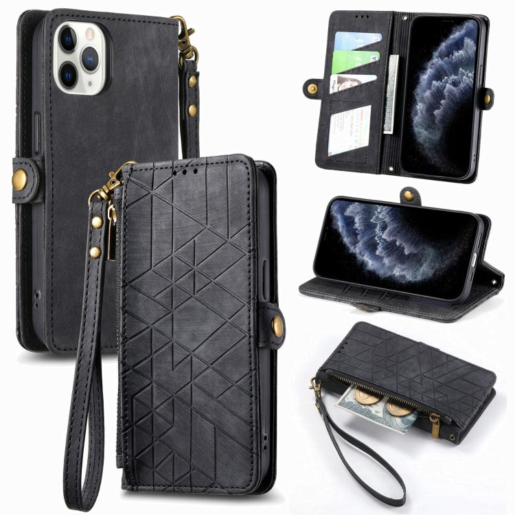 Custodia portafoglio in pelle con cerniera per iPhone