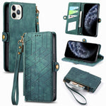 Custodia portafoglio in pelle con cerniera per iPhone