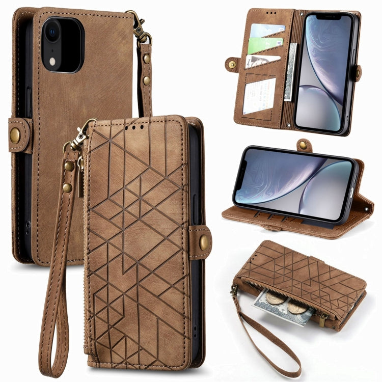 Custodia portafoglio in pelle con cerniera per iPhone