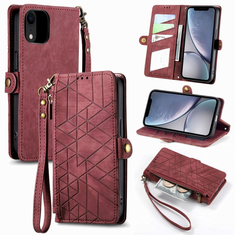 Custodia portafoglio in pelle con cerniera per iPhone