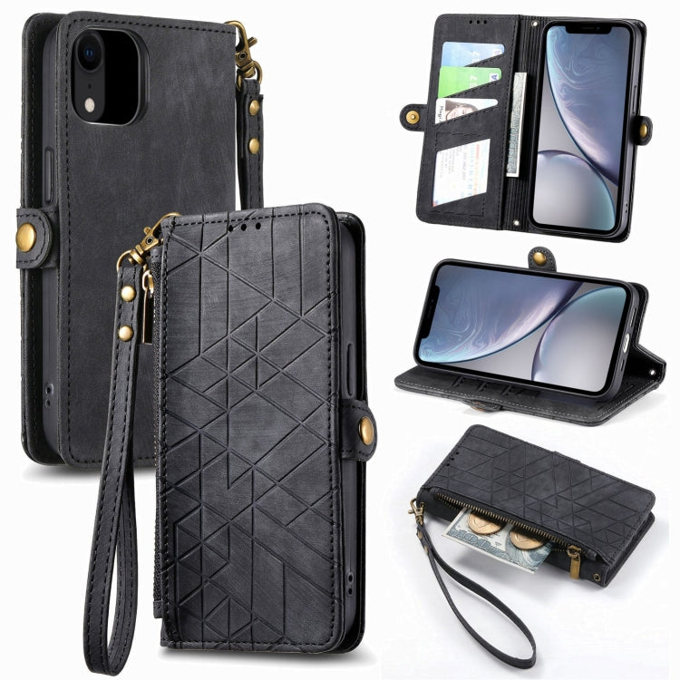 Custodia portafoglio in pelle con cerniera per iPhone