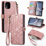 Custodia portafoglio in pelle con cerniera per iPhone