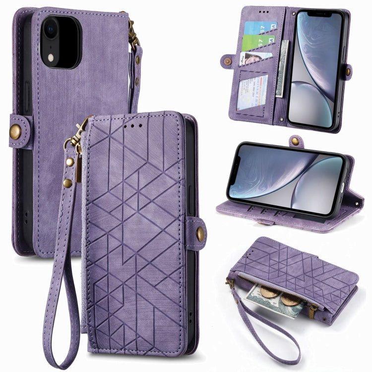 Custodia portafoglio in pelle con cerniera per iPhone
