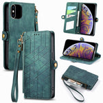 Custodia portafoglio in pelle con cerniera per iPhone