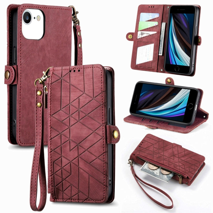 Custodia portafoglio in pelle con cerniera per iPhone
