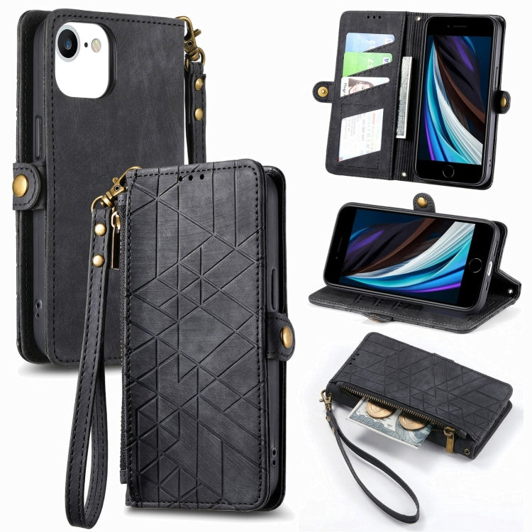 Custodia portafoglio in pelle con cerniera per iPhone