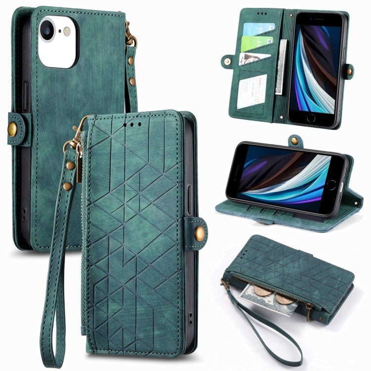 Custodia portafoglio in pelle con cerniera per iPhone