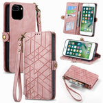 Custodia portafoglio in PU e TPU con cerniera per iPhone XS Max