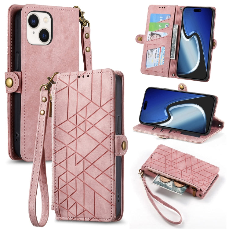 Custodia portafoglio in pelle con cerniera per iPhone 13 e 14 Pro