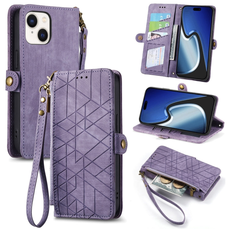 Custodia portafoglio in pelle con cerniera per iPhone 13 e 14 Pro