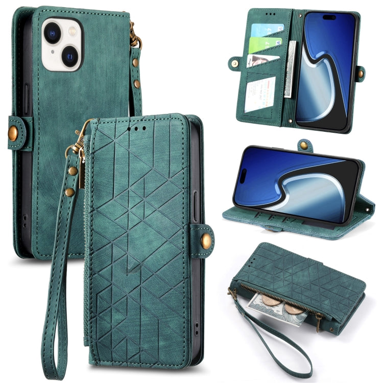 Custodia portafoglio in pelle con cerniera per iPhone 13 e 14 Pro