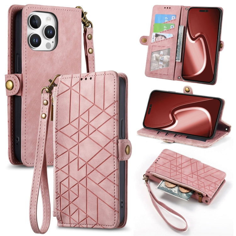 Custodia portafoglio in pelle con cerniera per iPhone 15 e 16