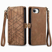 Portafoglio in pelle con cerniera per iPhone 16