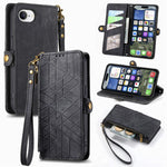 Custodia portafoglio in pelle con cerniera per iPhone 16